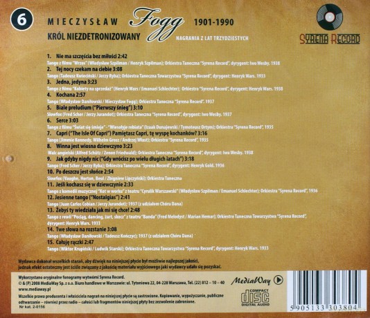 Syrena Record 6: Mieczysław Fogg - Król niezdetronizowany [CD]