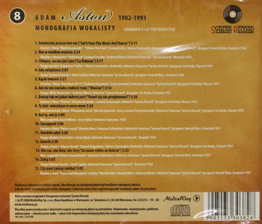 Syrena Record 8: Adam Aston - Monografia wokalisty [CD]