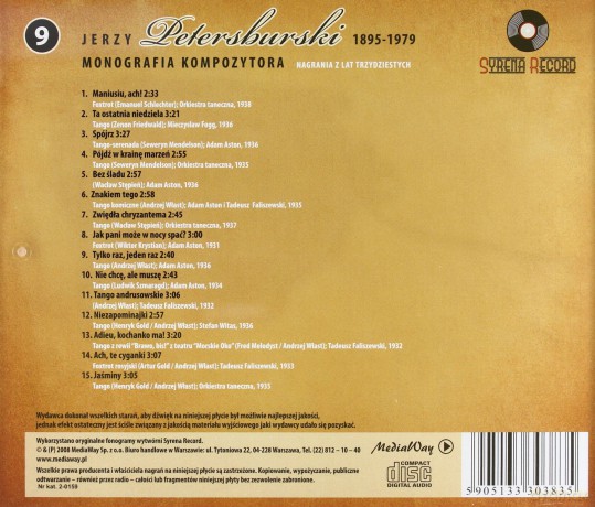Syrena Record 9: Jerzy Petersburski - Monografia kompozytora [CD]