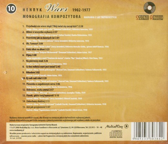 Syrena Record 10: Henryk Wars - Monografia kompozytora [CD]