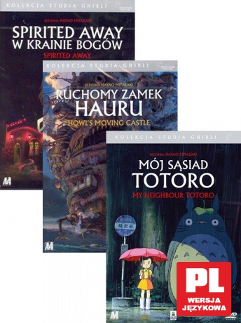 Studio Ghibli: Mój sąsiad Totoro, Spirited Away. W krainie bogów, Ruchomy zamek Hauru Pakiet [3DVD]