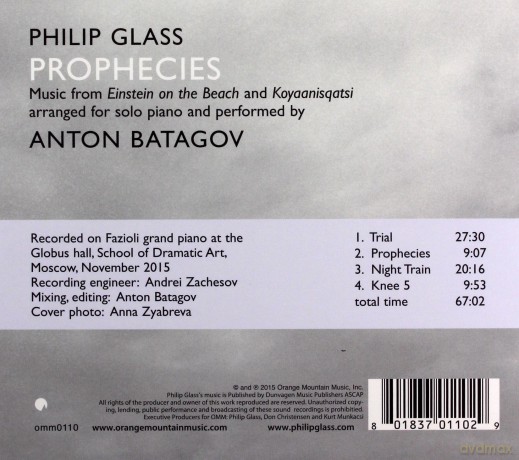 Philip Glass: Prophecies - Anton Batagov. Piano [CD]