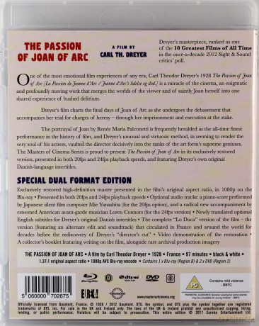 The Passion Of Joan Of Arc (Męczeństwo Joanny D'Arc) [Blu-Ray]+[2DVD]
