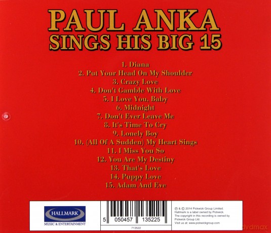 Paul Anka: Paul Anka Sings His Big 15 [CD]