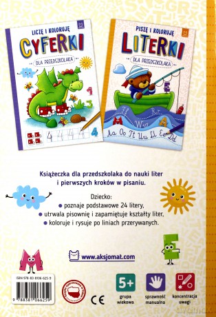 Literki dla przedszkolaka. Piszę i koloruję [KSIĄŻKA]