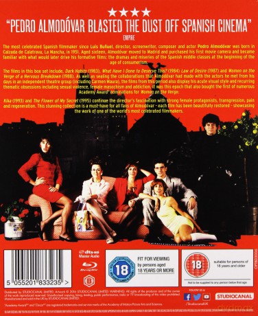 Almodovar Collection (Pośród ciemności / Czym sobie na to wszystko zasłużyłam? / Prawo pozadania / Kobiety na skraju załamania nerwowego / Kika / Kwiat mego sekretu nerwowego) [6xBlu-Ray]