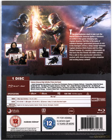 Captain America Civil War (Kapitan Ameryka: Wojna bohaterów) [Blu-Ray]