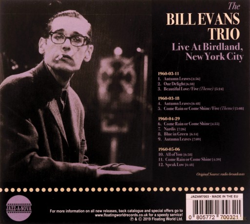 Bill Evans Trio: Live At Birdland New York City [CD]
