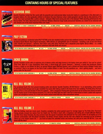 Quentin Tarantino Collection: Reservoir Dogs / Pulp Fiction / Jackie Brown / Kill Bill 1-2 (Wściekłe psy / Pulp Fiction / Jackie Brown / Kill Bill / Kill Bill 2) [5xBlu-Ray]