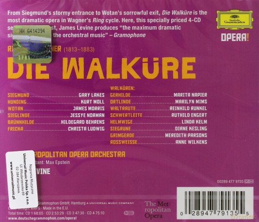 James Levine: Wagner: Die Walkure (Opera!) [4CD]