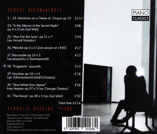 Georgijs Osokins: Rachmaninoff: Chopin Variations. Song Transcriptions [CD]