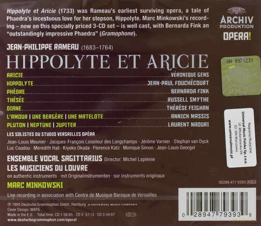 Minkowski Marc: Rameau: Hippolyte Et Aricie (Opera!) [3CD]