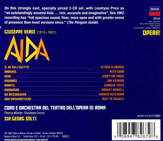 Georg Solti: Verdi: Aida (Opera!) [2CD]