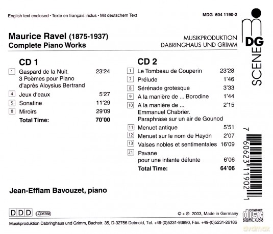 Jean-Efflam Bavouzet: Ravel/Complete Piano Works [2CD]