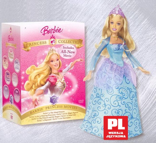 Barbie Kolekcja Ksieżniczki [7DVD]+lalka