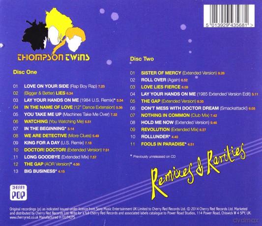 Thompson Twins: Remixes & Rarities A Collection Of Classic 12 Mixes & B Sides [2CD]