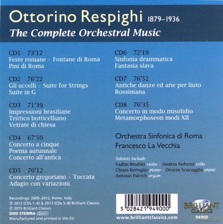 Orchestra Sinfonica Di Roma: Respighi/Complete Orchestral Music [10CD]