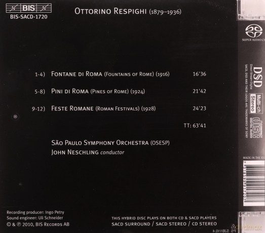 Sao Paulo Soneschling: Respighiroman Trilogy [CD]