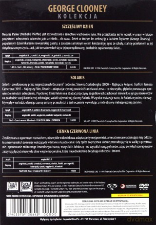 Gwiazdy kina: George Clooney - Solaris / Cienka czerwona linia / Szczęśliwy dzień BOX [3DVD]