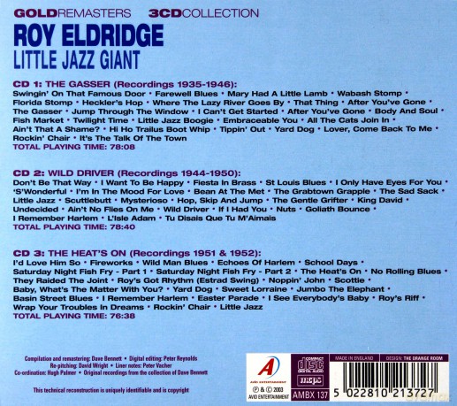 Roy Eldridge: Roy Eldridge Little Jazz Giant [3CD]