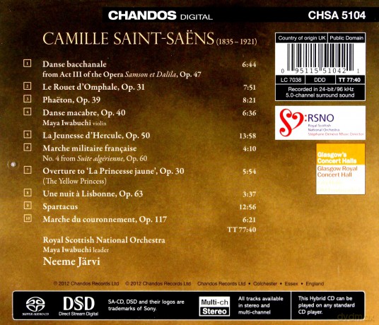 Rsnojarvi: Saintsaensorchestral Works [CD]