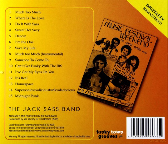 Jack Sass Band: Sassified (Previously Un-Released) [CD]