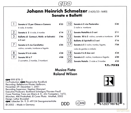 Musica Fiatawilson: Schmelzersonate E Balletti [CD]