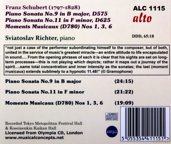 Sviatoslav Richter: Schubert Pno Sons 9.11 Etc [CD]