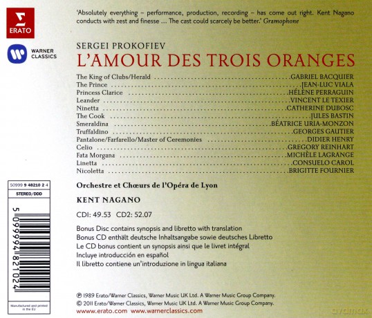 Nagano: L'amour Des Trois Oranges [2CD]+[CD-ROM]