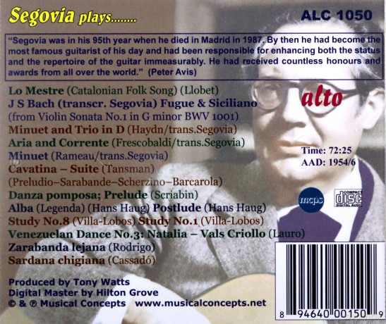Andres Segovia: Segovia Plays Incl El Mestre [CD]