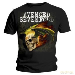 Avenged Sevenfold: Flaming Death Bat, Black (S) [T-Shirt]