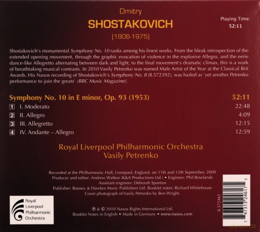 Rlpopetrenko: Shostakovichsymphony No 10 [CD]