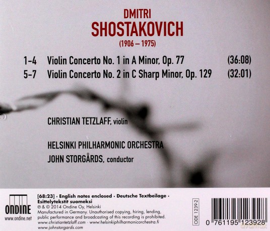 Tetzlaffhelsinki Postorgards: Shostakovichviolin Ctos [CD]