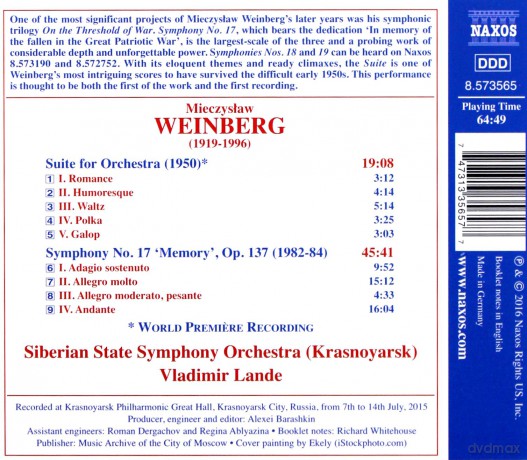Weinberg: Siberian State Solande [CD]