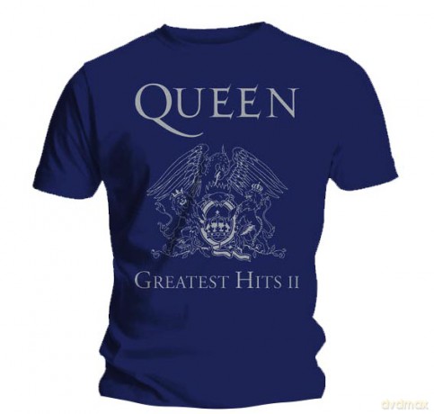 Queen: Greatest Hits Ii, Navy (L) [T-Shirt]