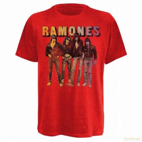 Ramones: Band Standing, Red (S) [T-Shirt]