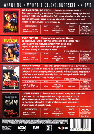 Tarantino Kolekcja: Pulp Fiction / Jackie Brown / Cztery pokoje / Od zmierzchu do świtu [BOX] [4DVD]