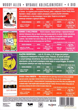 Woody Allena Kolekcja: Klatwa skorpiona / Koniec z Hollywood / Życie i cała reszta / Wszystko gra [BOX] [4DVD]
