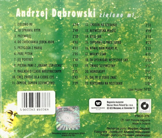 Andrzej Dabrowski: Zielono Mi [CD]