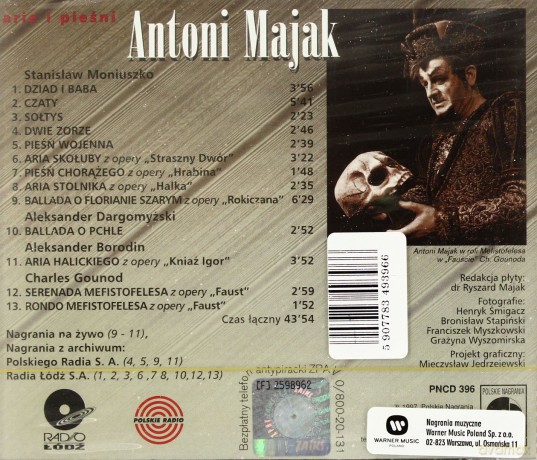 Antoni Majak: Arie I Pieśni [CD]
