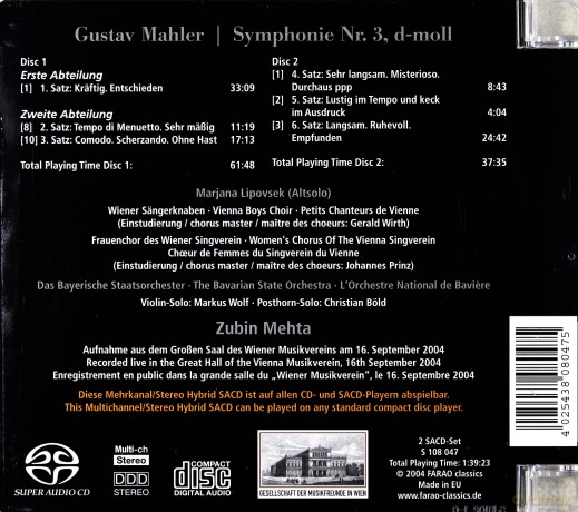 Zubin Mehta: Symphony No. 3 (Mehta) [2CD]