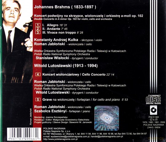Roman Jabłonski: Brahms Lutosławski [CD]