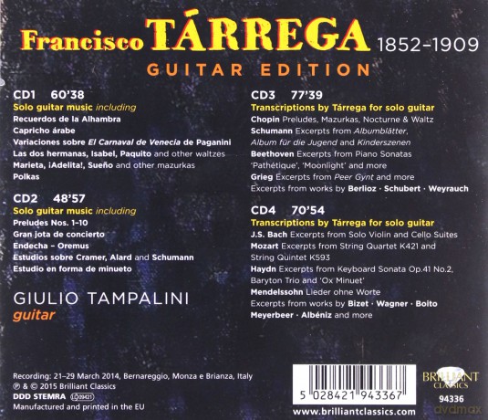 Giulio Tampalini: Tarrega: Guitar Edition [4CD]