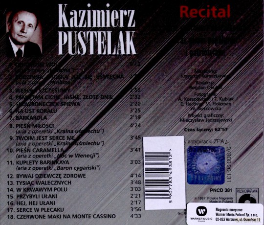 Kazimierz Pustelak: Recital Arie Operowe I Operetkowe [CD]