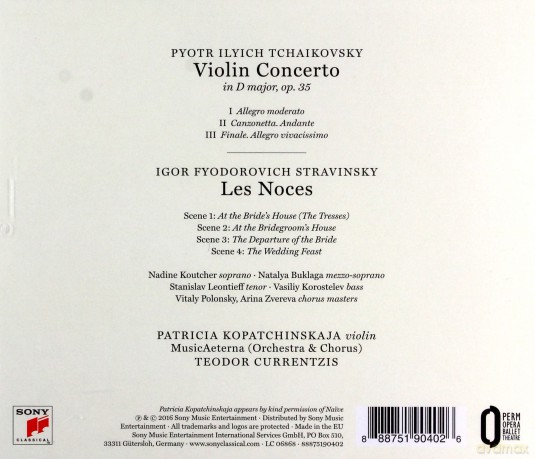 Musicaeterna & Currentzis: Tchaikovsky/Stravinsky/Violin Concerto [CD]