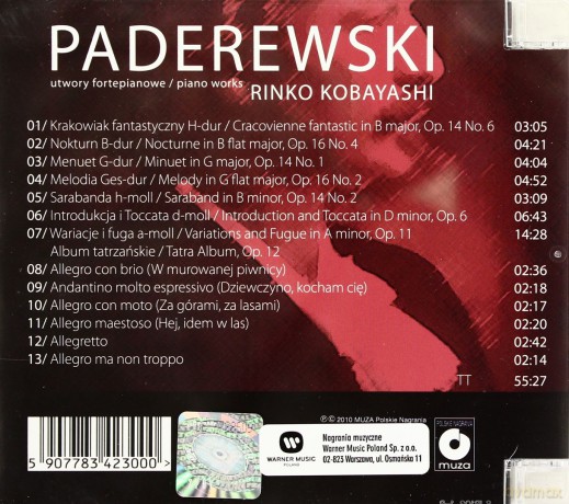 Kobayashi Rinoko: Paderewski [CD]