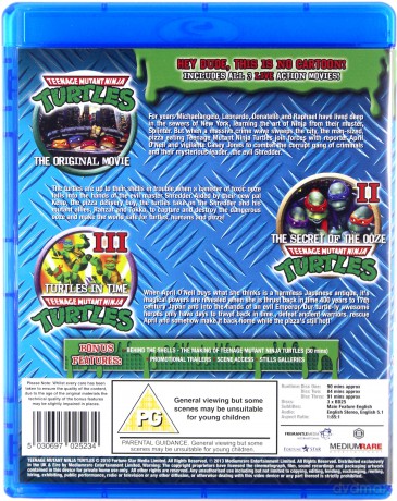 Teenage Mutant Ninja Turtles The Movie Collection (Wojownicze Żółwie Ninja / Wojownicze Żółwie Ninja II / Wojownicze Żółwie Ninja III) [3xBlu-Ray]