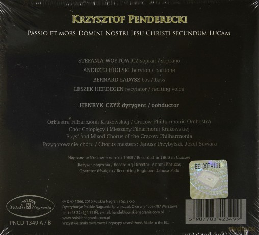 Krzysztof Penderecki: Passio (digipack) [2CD]