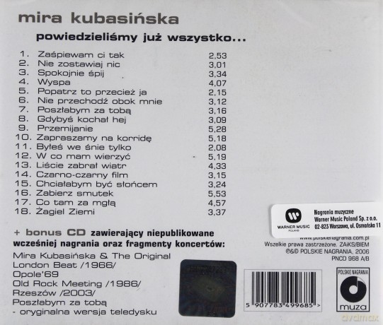 Mira Kubasińska: Powiedzieliśmy Już Wszystko [2CD]
