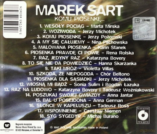 Marek Sart: Komu Piosenkę [CD]